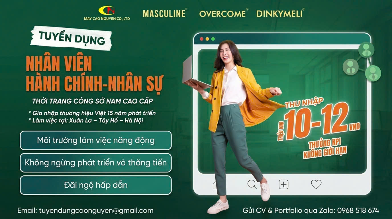 Tuyển dụng Nhân viên Hành chính Nhân sự - Ngành Thời trang nam