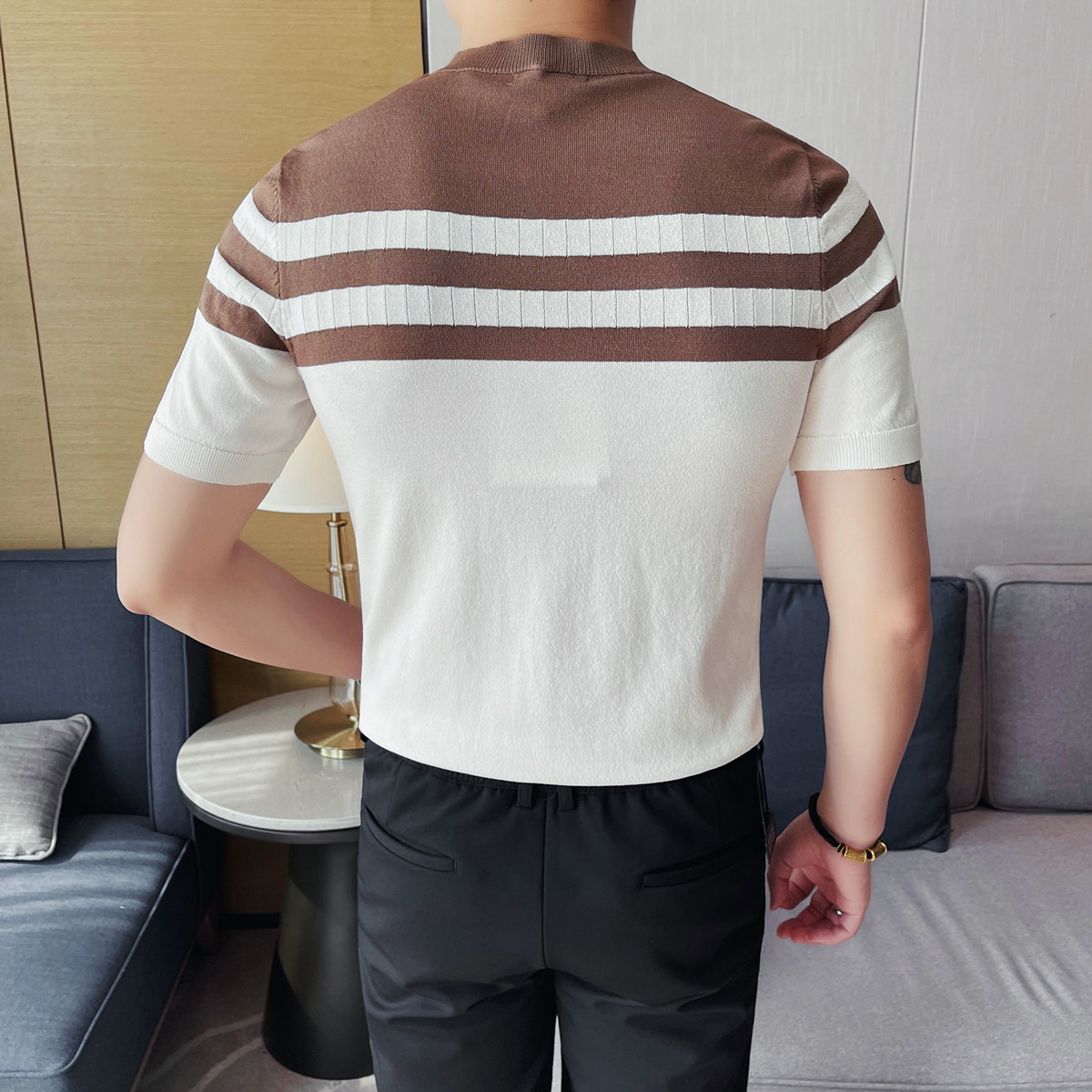 PA52 – Áo polo nam dệt kim lụa đá sọc đơn giản_thumbnail_3