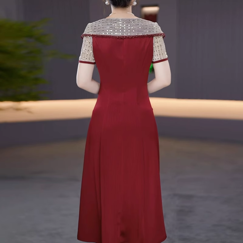 16828-Đâm suông A đỏ đô phối tay voan dệt kim sa ( lụa, thun kim sa)_thumbnail_1