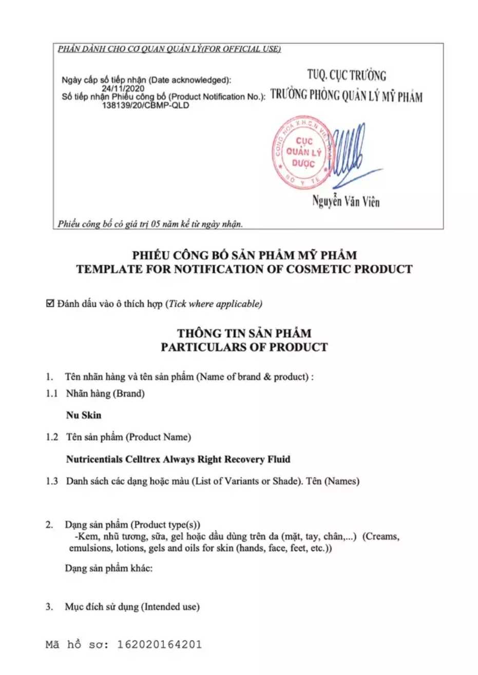 Tinh Chất Nuôi Dưỡng, Bảo Vệ Da Nutricentials Celltrex Always Right Recovery Fluid_thumbnail_1