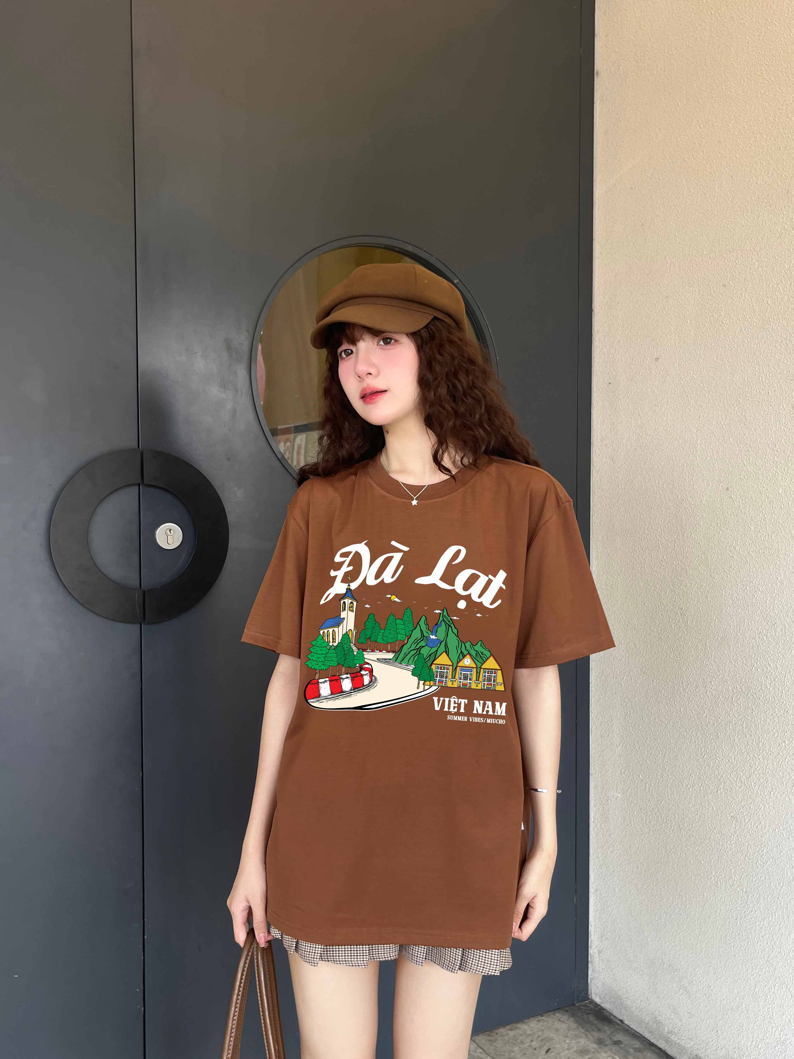 Áo thun du lịch Đà Lạt ATD1263 Miucho vải cotton thoáng mát in mix_thumbnail_2