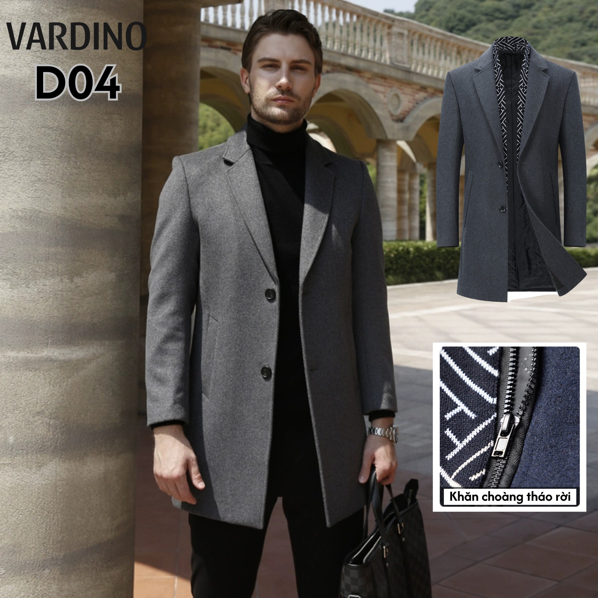 Áo khoác Mangto ngắn vải dạ D04