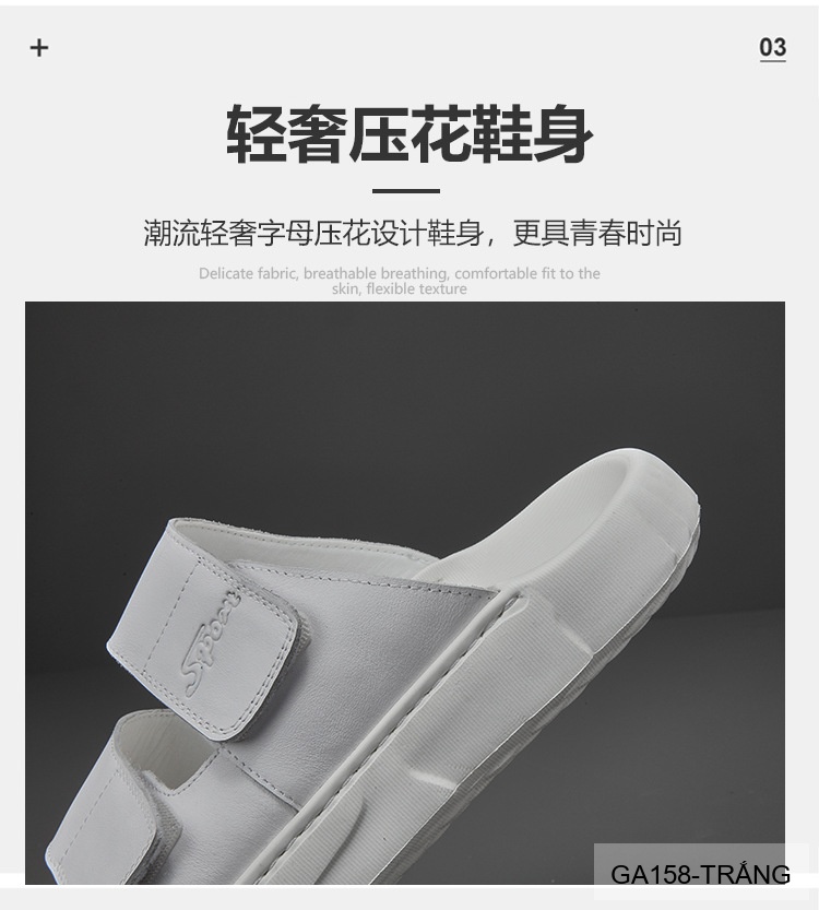 GA158 - Dép Nam Đế Dày Thời Trang Dây Dán Velcro Chất Liệu Da Bò Thoáng Khí_thumbnail_19