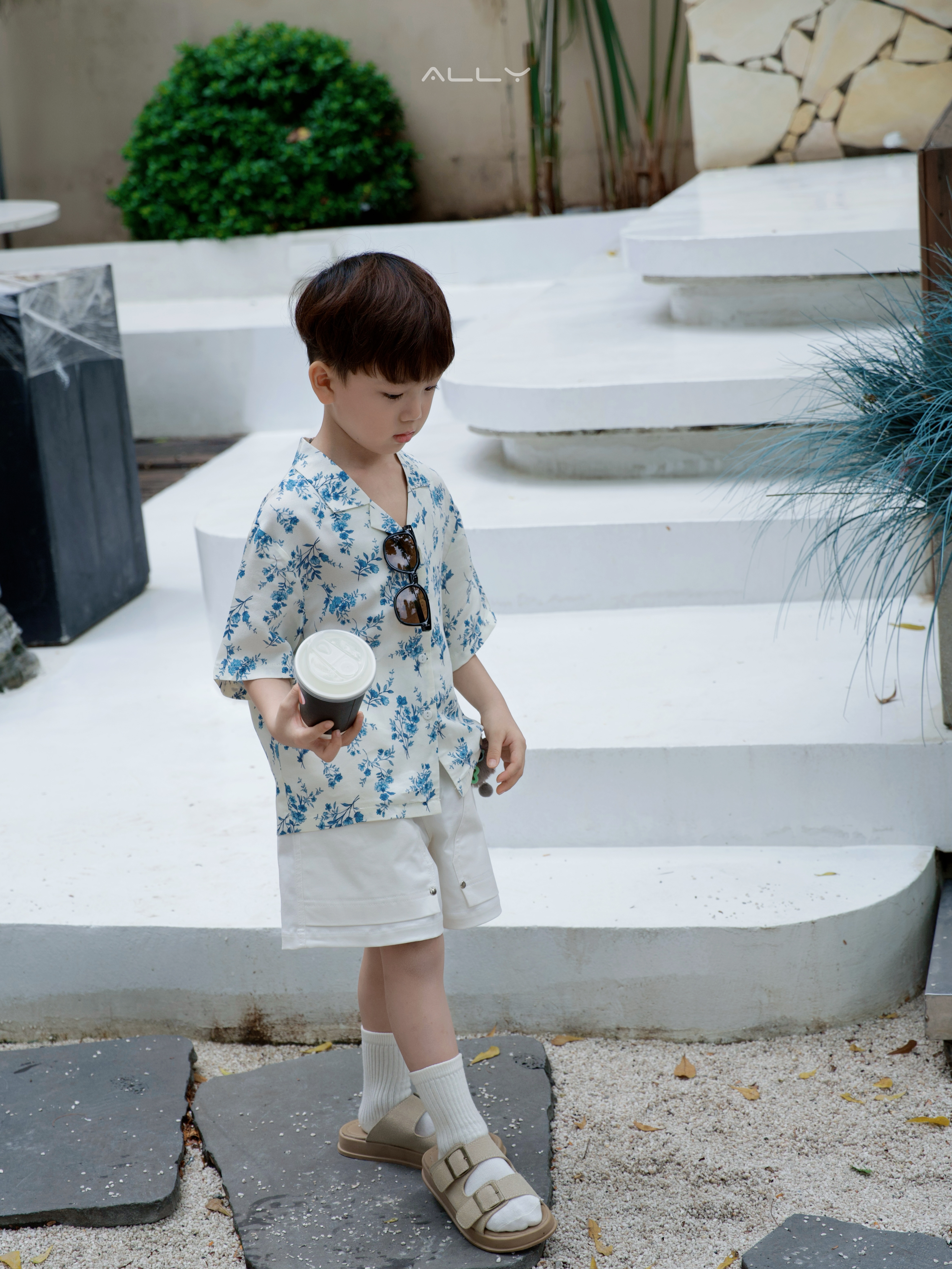 Sơ mi hoa xanh sợi tự nhiên cho bé ALLY _thumbnail_8