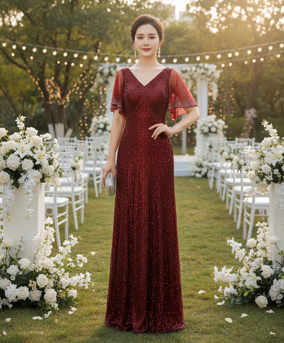 Đầm dự tiệc dạ hội sequin kim sa phối lưới đá_thumbnail_9