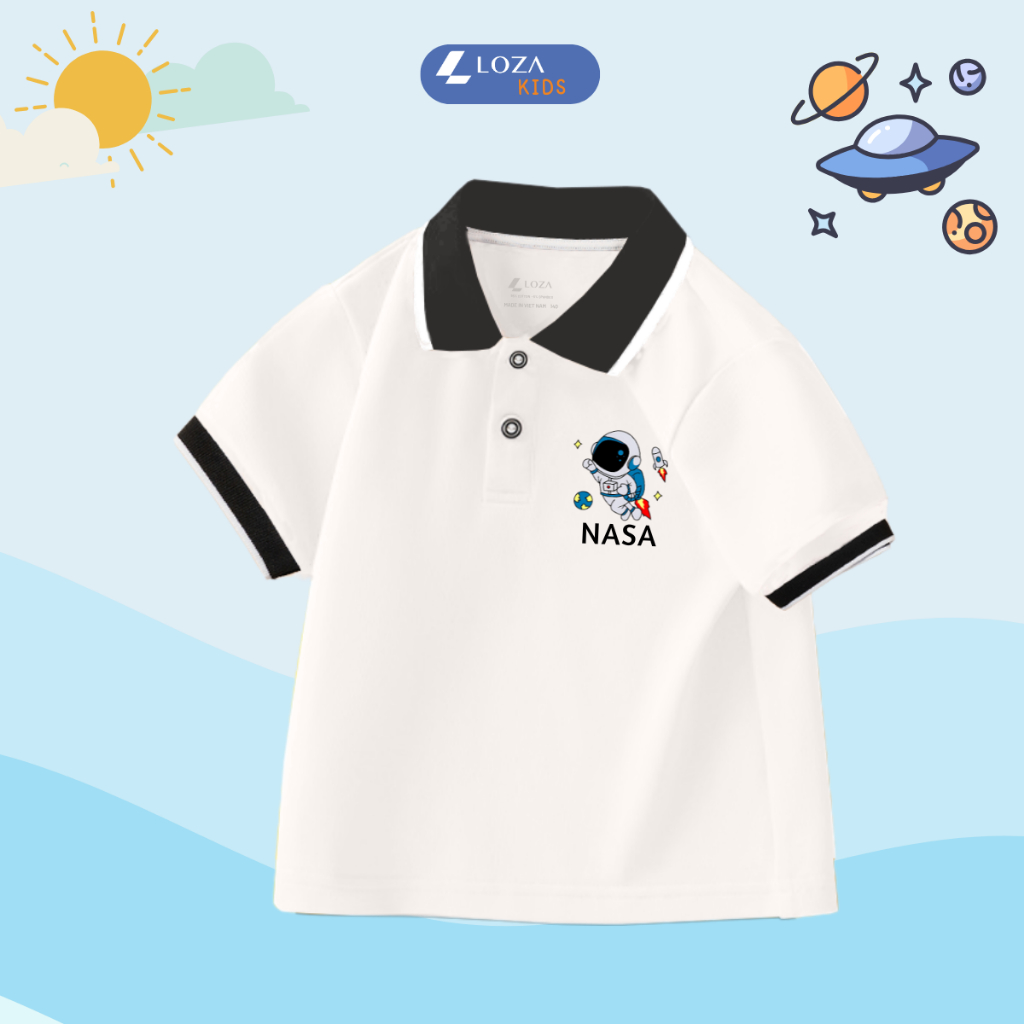 Bộ đồ Polo bé trai in hình phi hành gia - Loza Kids BV279_thumbnail_4