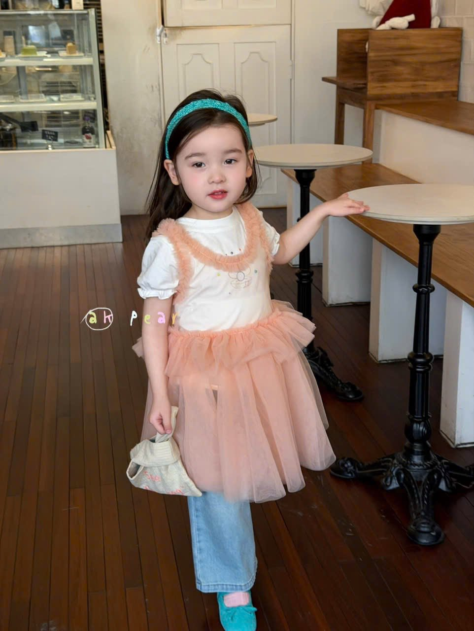 AK10 - Váy 2 dây voan màu cam hãng AK Pear