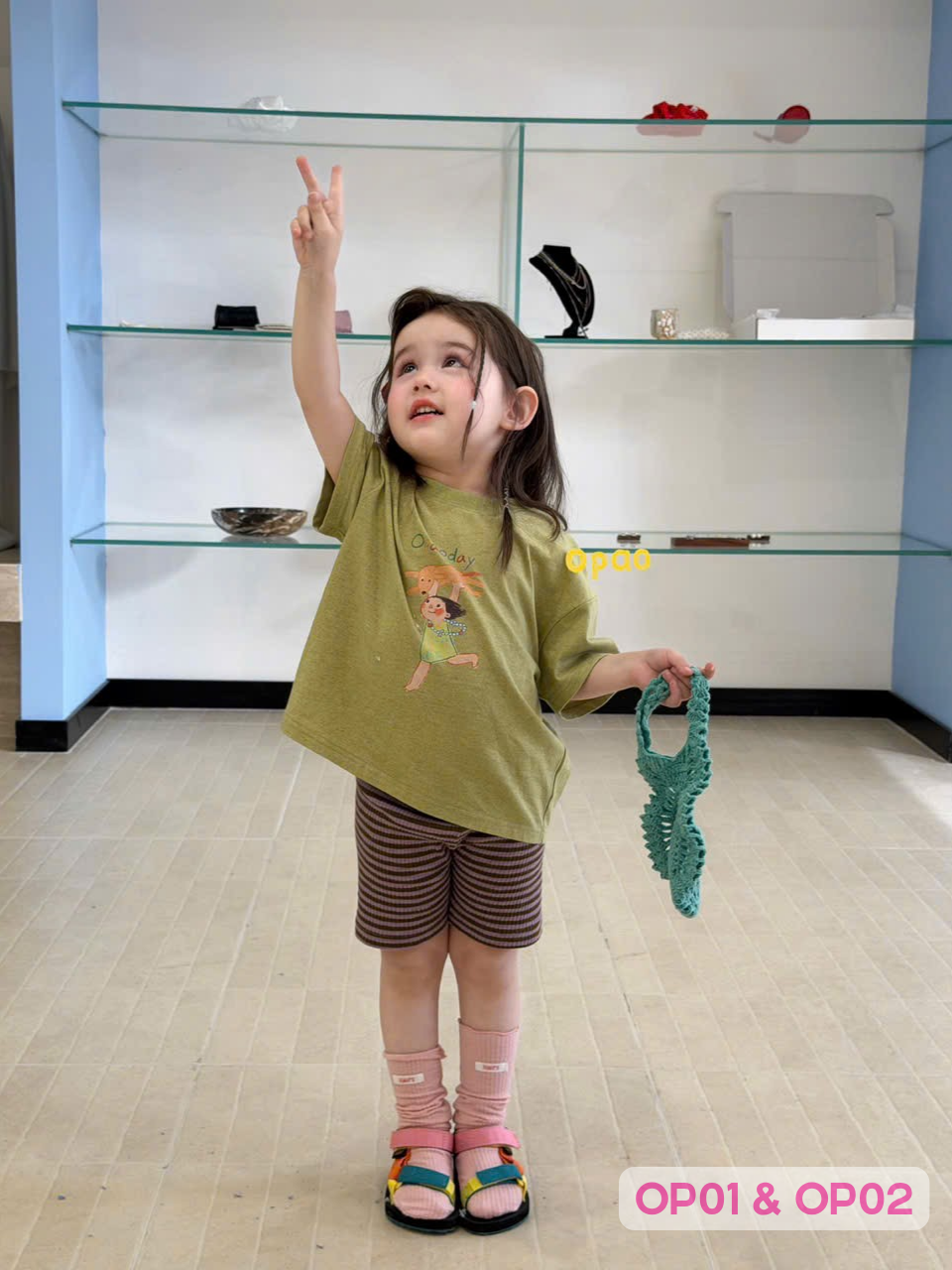 OP02 - Quần cotton sọc ngang co giãn hãng Opao