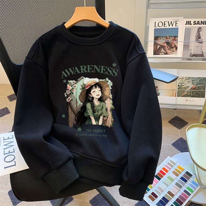 Áo sweater nữ in hình thời trang - Áo nỉ nữ thu đông dáng rộng - Loza G0081_thumbnail_10