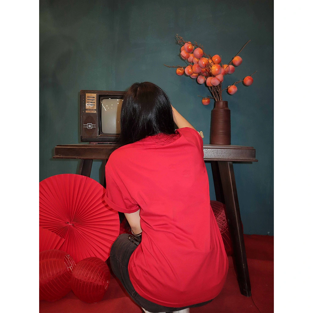 Áo thun form rộng Miucho chất vải thấm hút co giãn thoáng mát Chill Vibes All Day in mix 2889_thumbnail_4