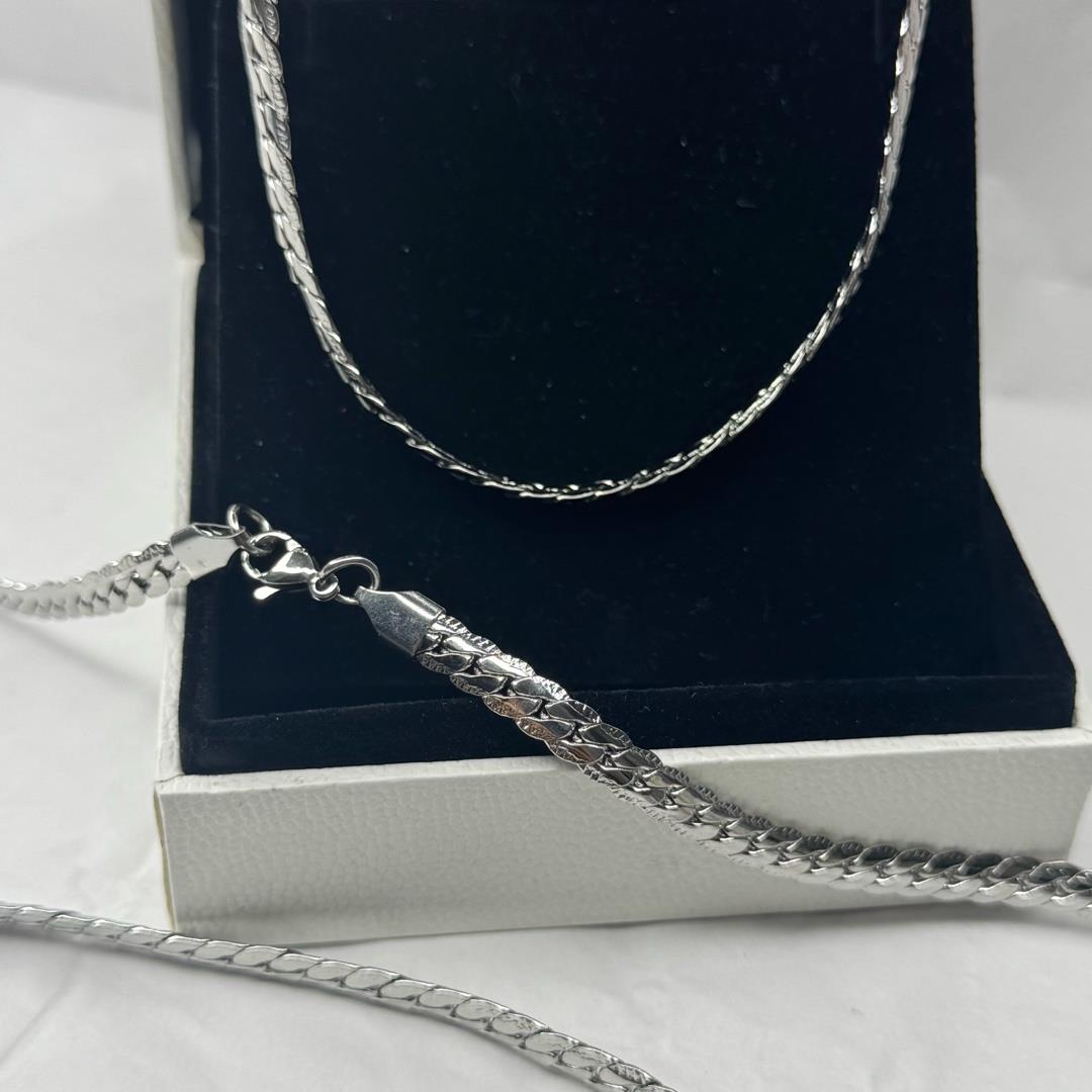 vòng cổ xích thắt bím trơn 5mm dài 50cm