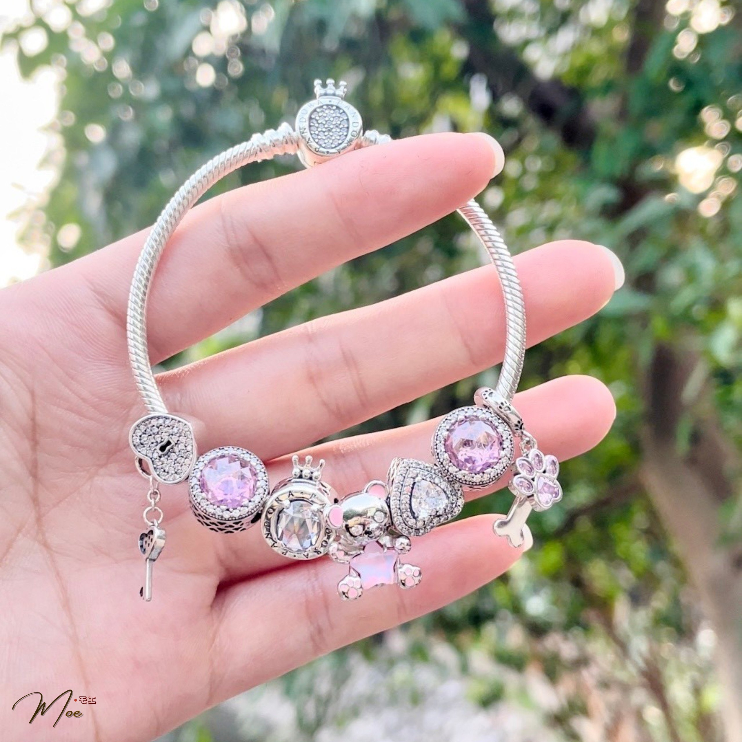 LT584 - Vòng Pandora gấu teddy hồng xinh xắn_thumbnail_2