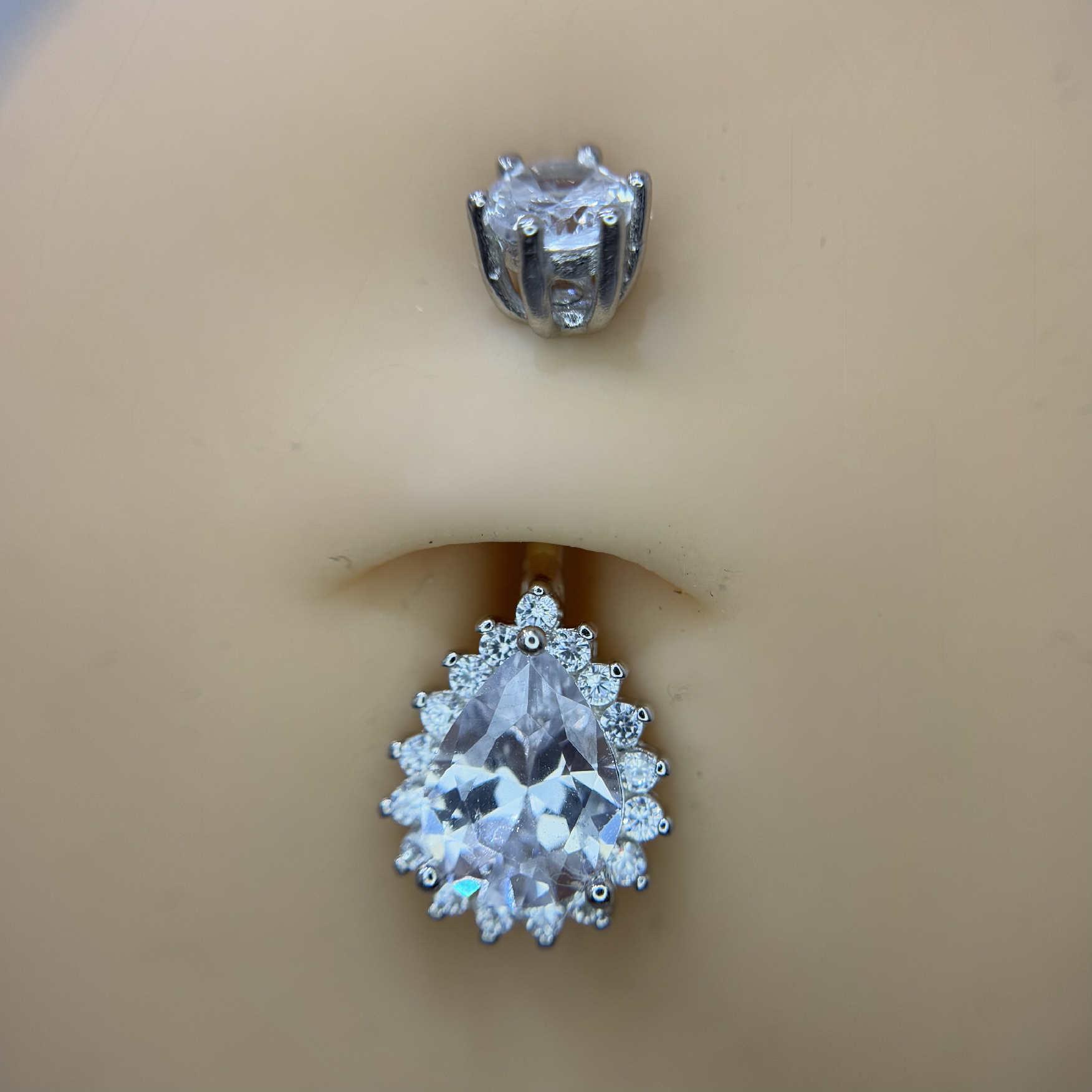 rốn bạc xi bạch kim đá chấu hình thoi viền kim cương _thumbnail_2