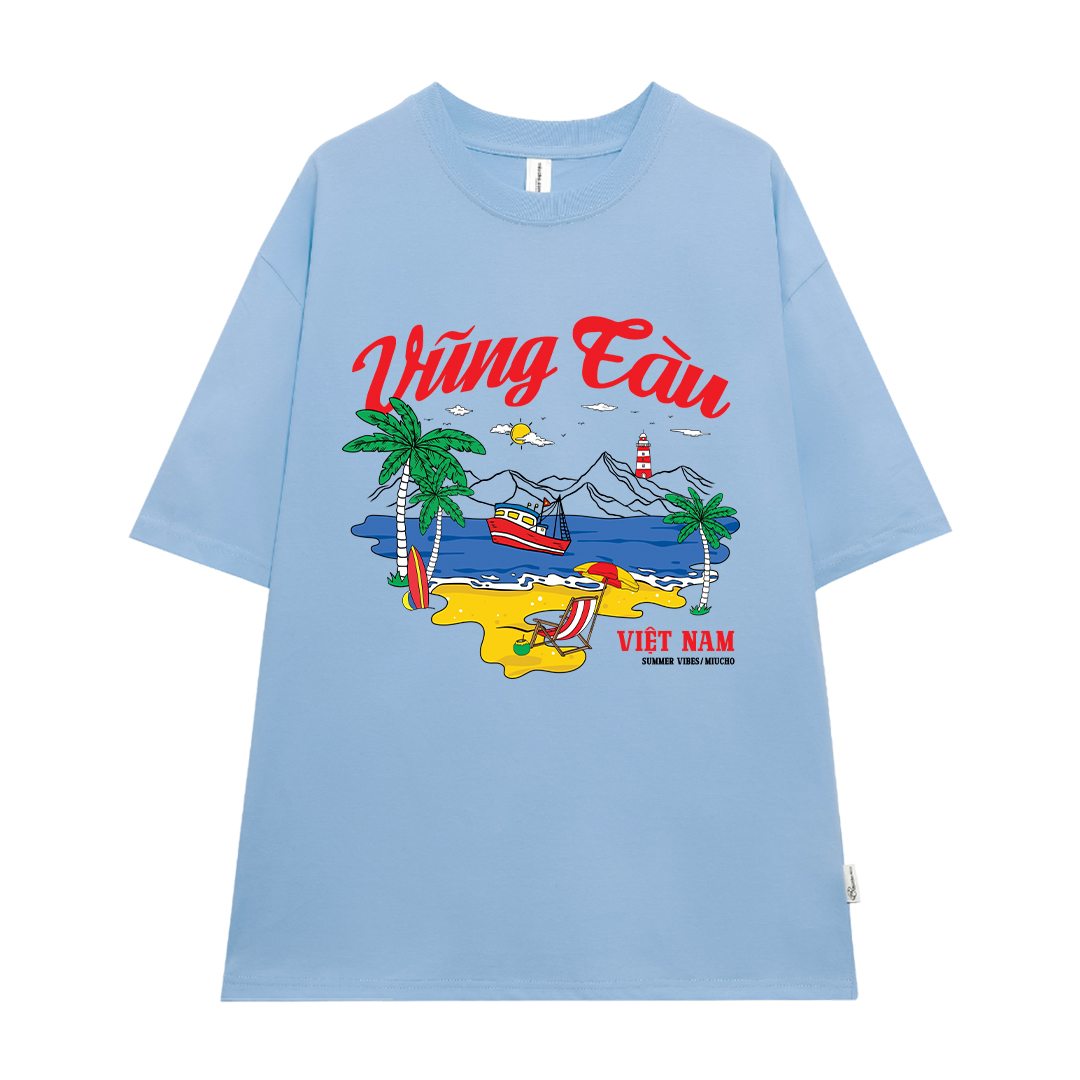 Áo thun du lịch Vũng Tàu ATD1259 Miucho vải cotton thoáng mát in mix_thumbnail_11