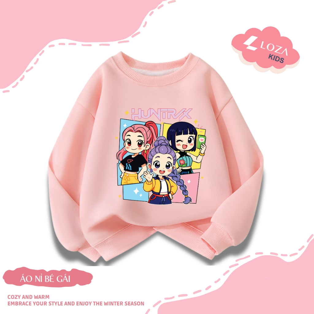 Áo nỉ sweater bé gái in hình Huntrix - Loza Kids IN020_thumbnail_2