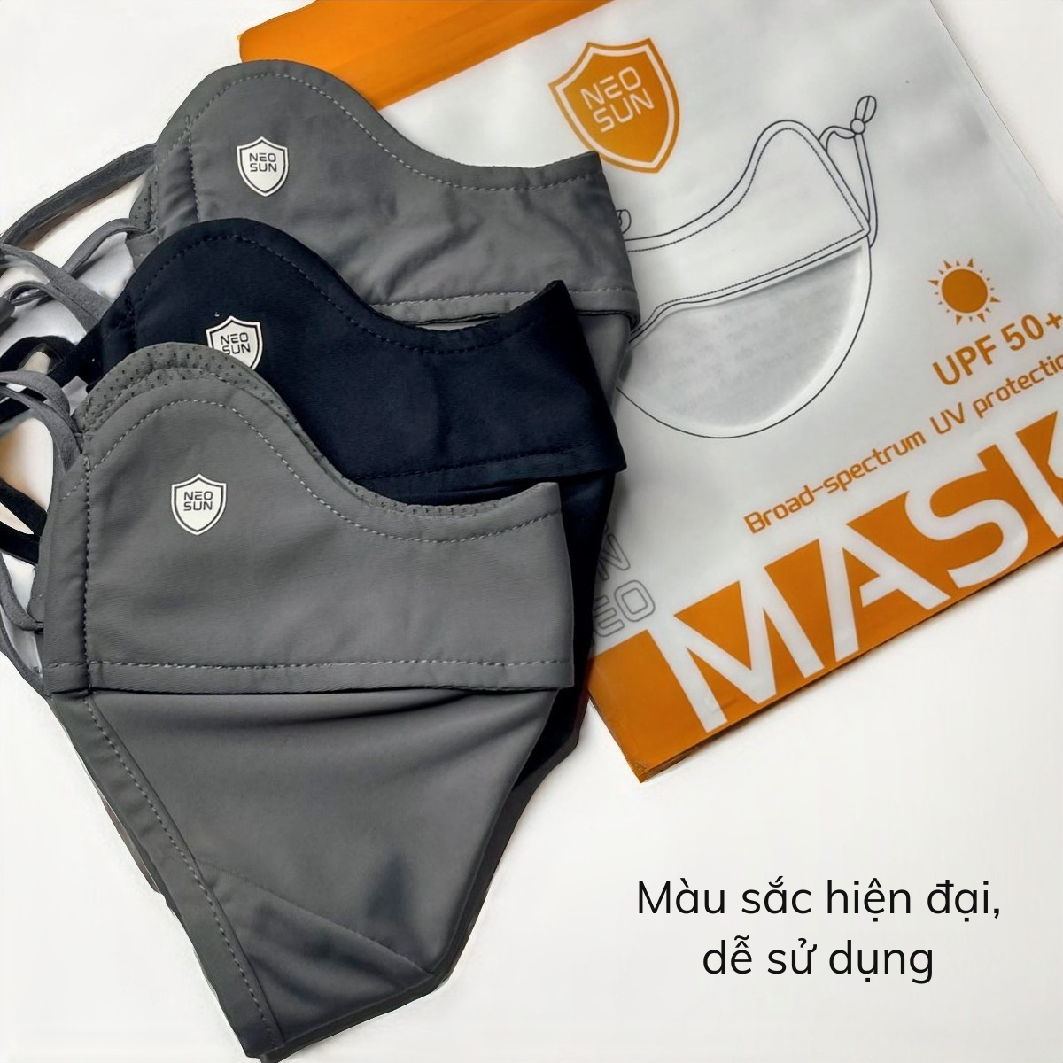 Khẩu trang chống tia UV Neo Sun màu xám mịn mát thoáng khí_thumbnail_5