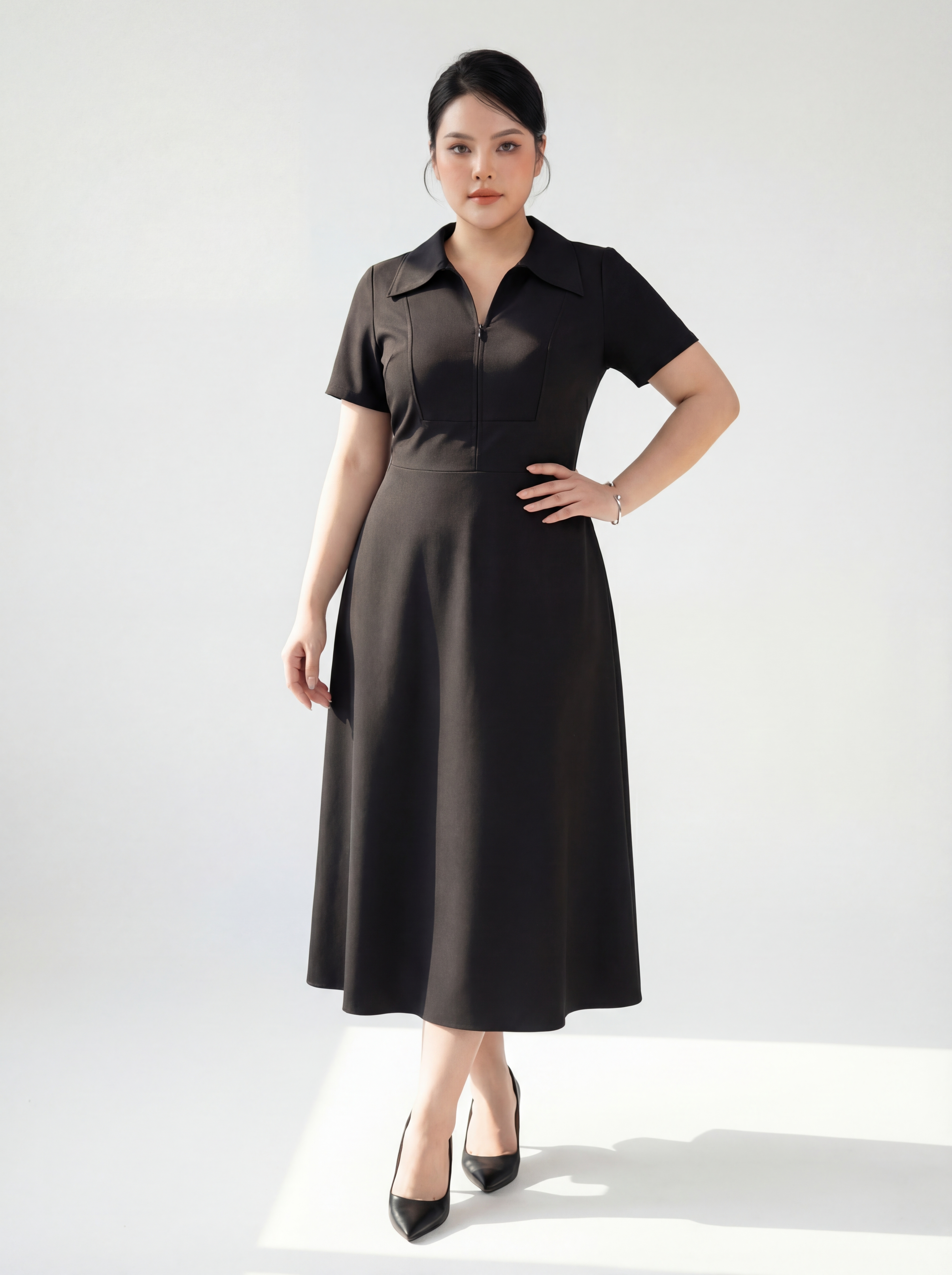 BIGSIZE NỮ - Đầm dáng dài kiểu V-DA206