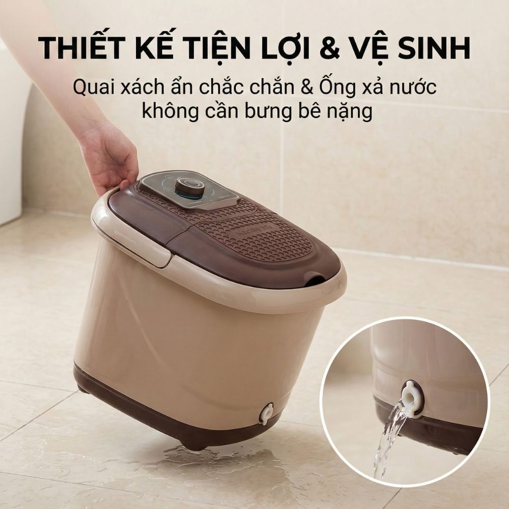 Bồn Ngâm Chân Massage Sục Khí KACHI MK440 - Tự Động Giữ Nước Ấm, Có Khay Thảo Dược_thumbnail_7