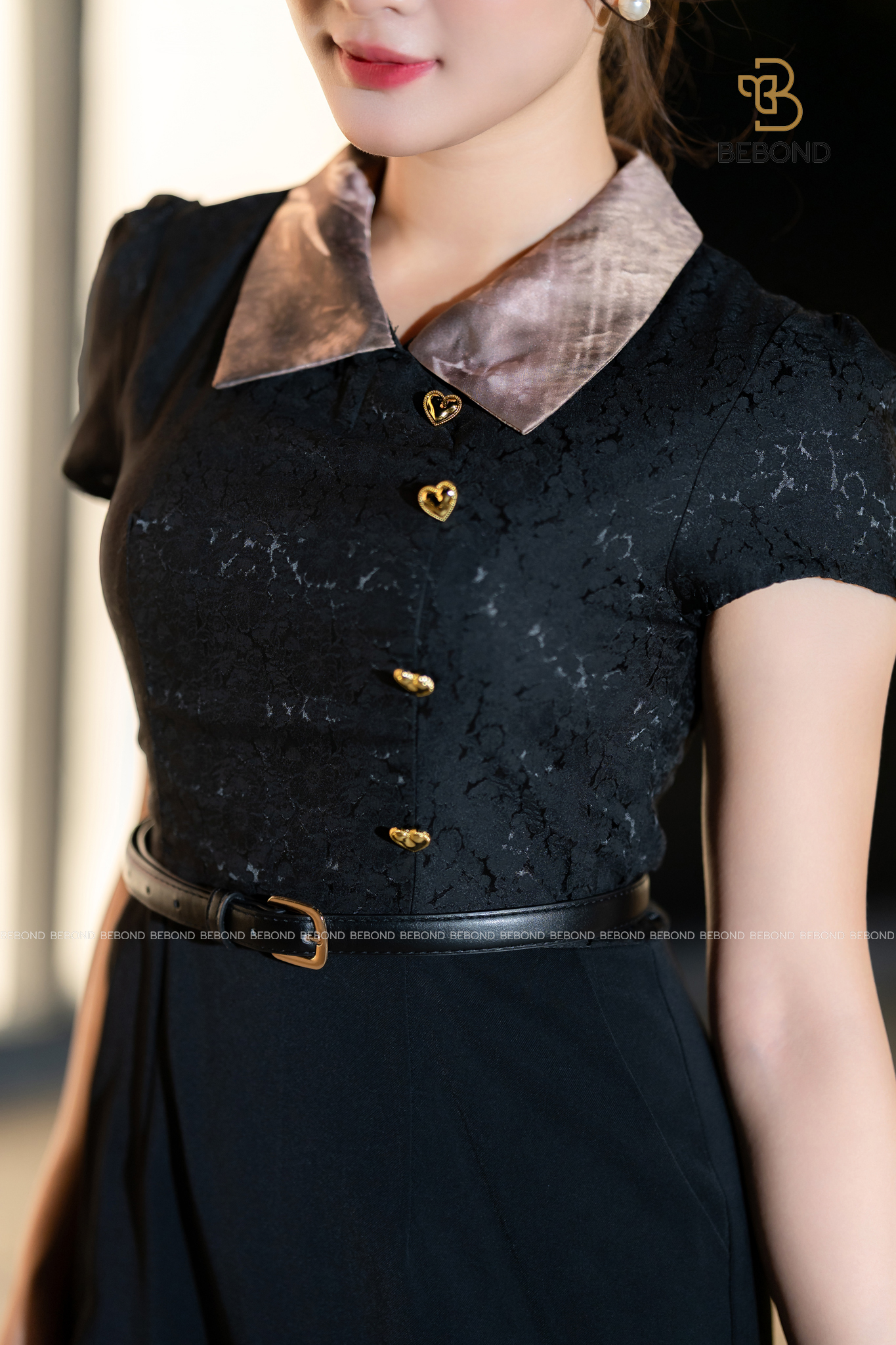 Đầm cổ sơ mi KAYLIN màu ĐEN_thumbnail_4