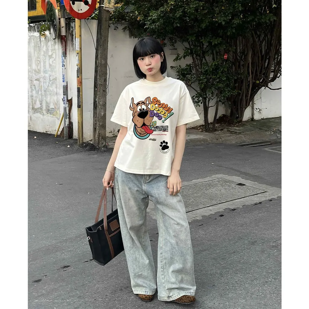 Áo thun boxy hoạt hình AXD2460 Miucho cổ tròn chất vải cotton 2 chiều cao cấp dày dặn in mix_thumbnail_6