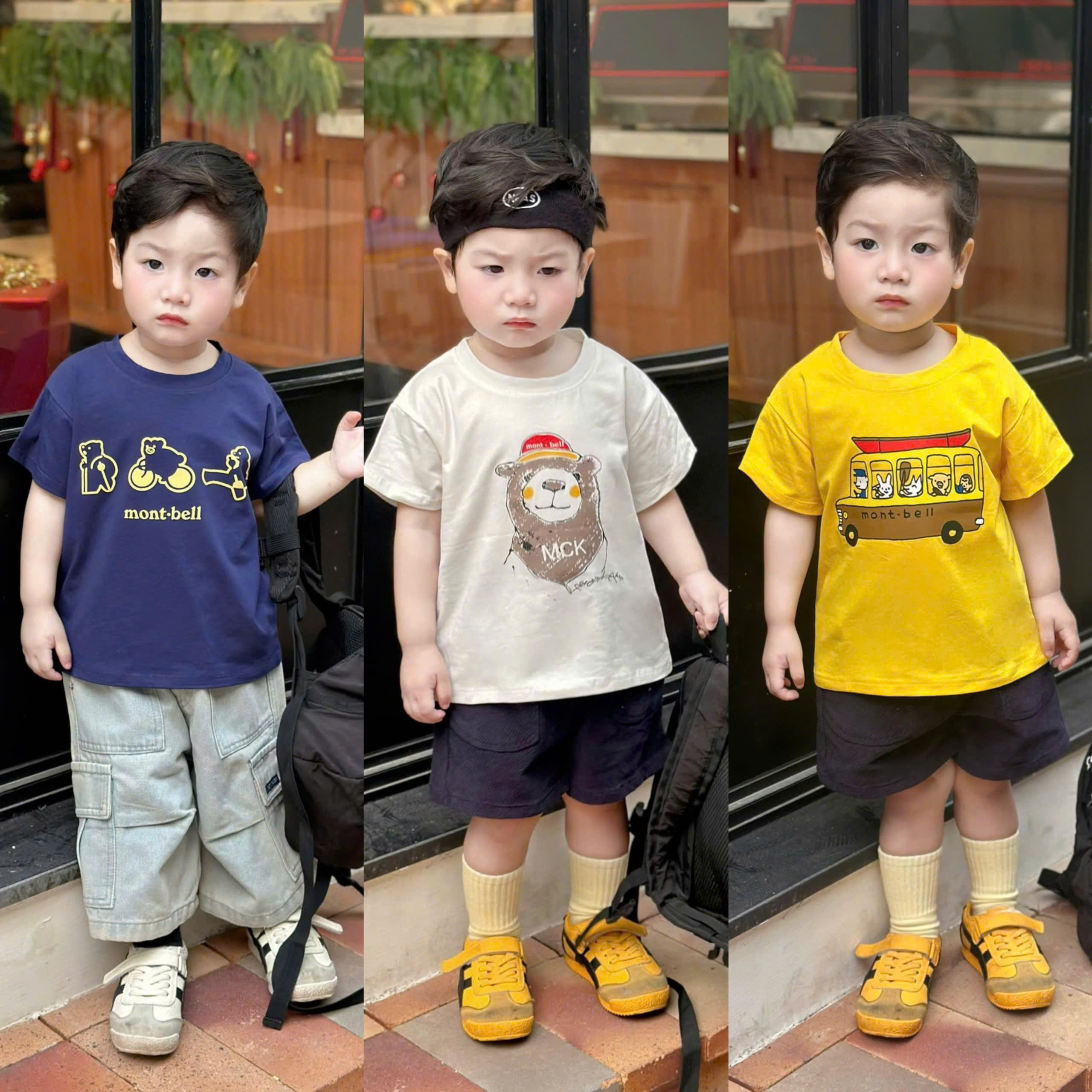 T50 SET 4 ÁO CỘC TAY GẤU MŨ ĐỎ MCK- A106.268