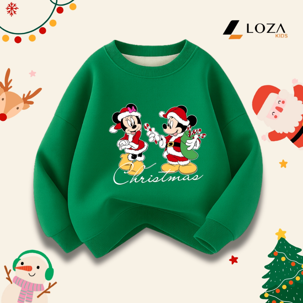 Áo nỉ Noel in hình BST Mickey Christmas cho bé - Loza Kids G0430_thumbnail_3