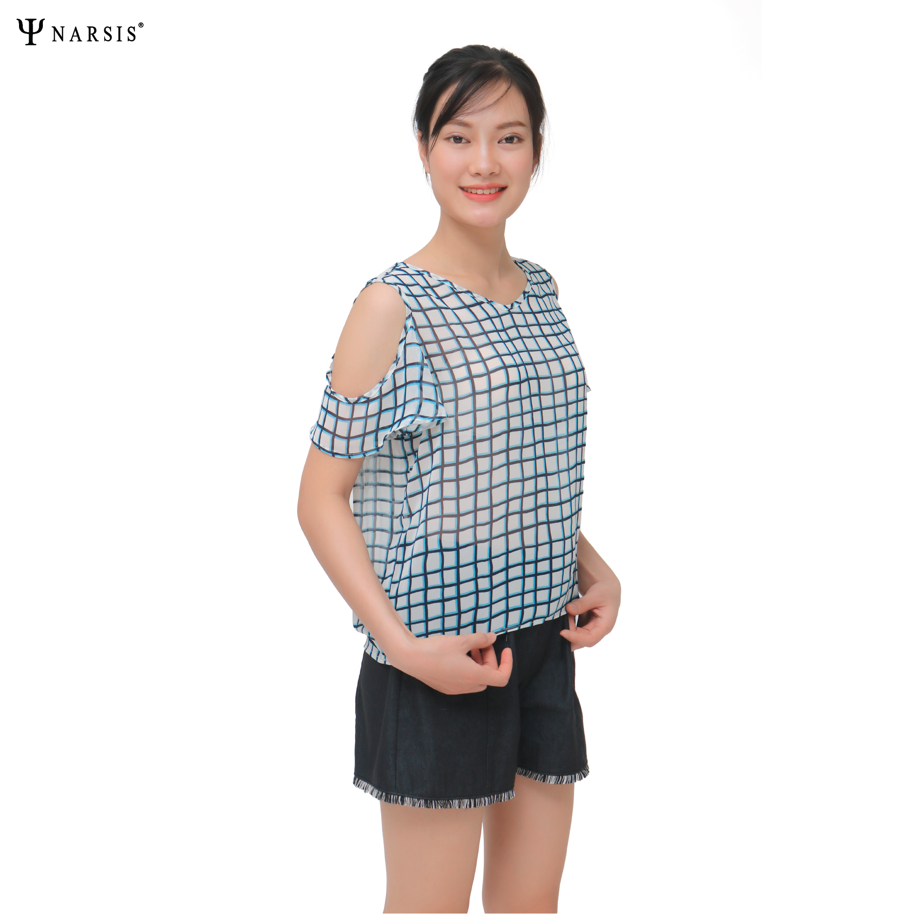 ÁO KIỂU NỮ L9019 NARSIS CHẤT LIỆU THOÁNG MÁT, DỄ CHỊU, THOẢI MÁI CẢ NGÀY, DỄ VẬN ĐỘNG_thumbnail_0