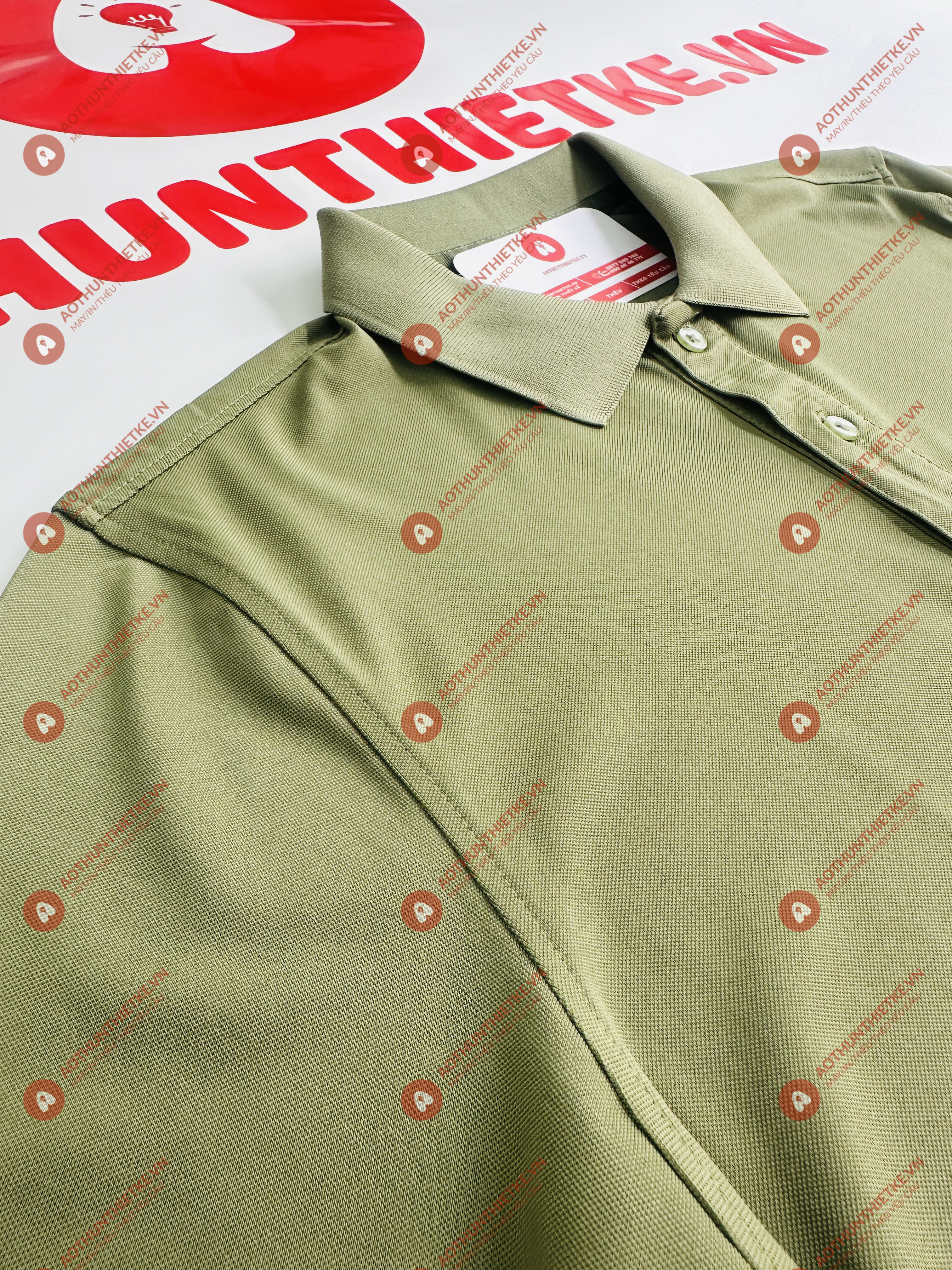 Áo Đồng Phục Polo Basic Rêu_thumbnail_1