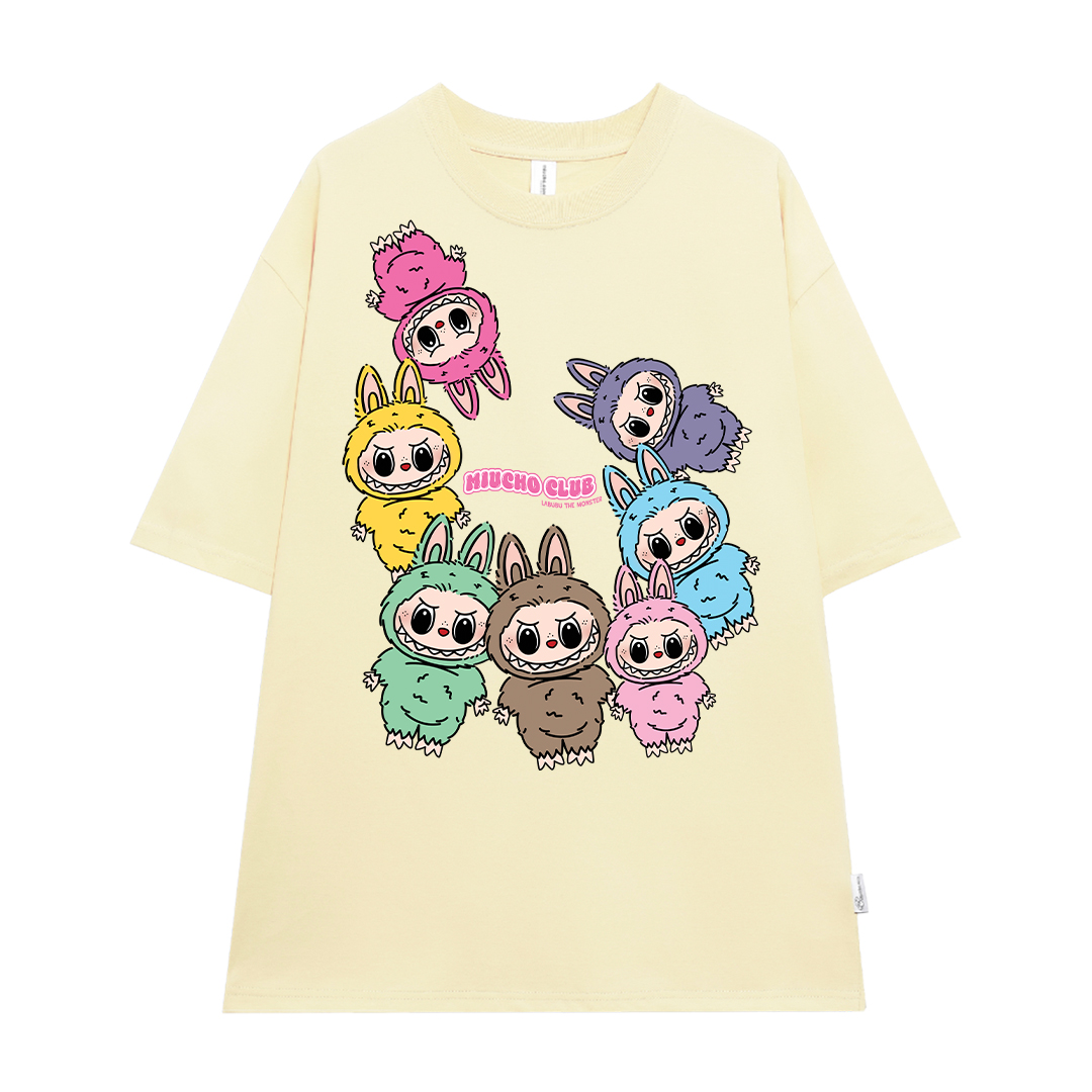 Áo phông labubu dễ thương form rộng ATD1451 Miucho vải cotton cổ tròn in mix_thumbnail_0