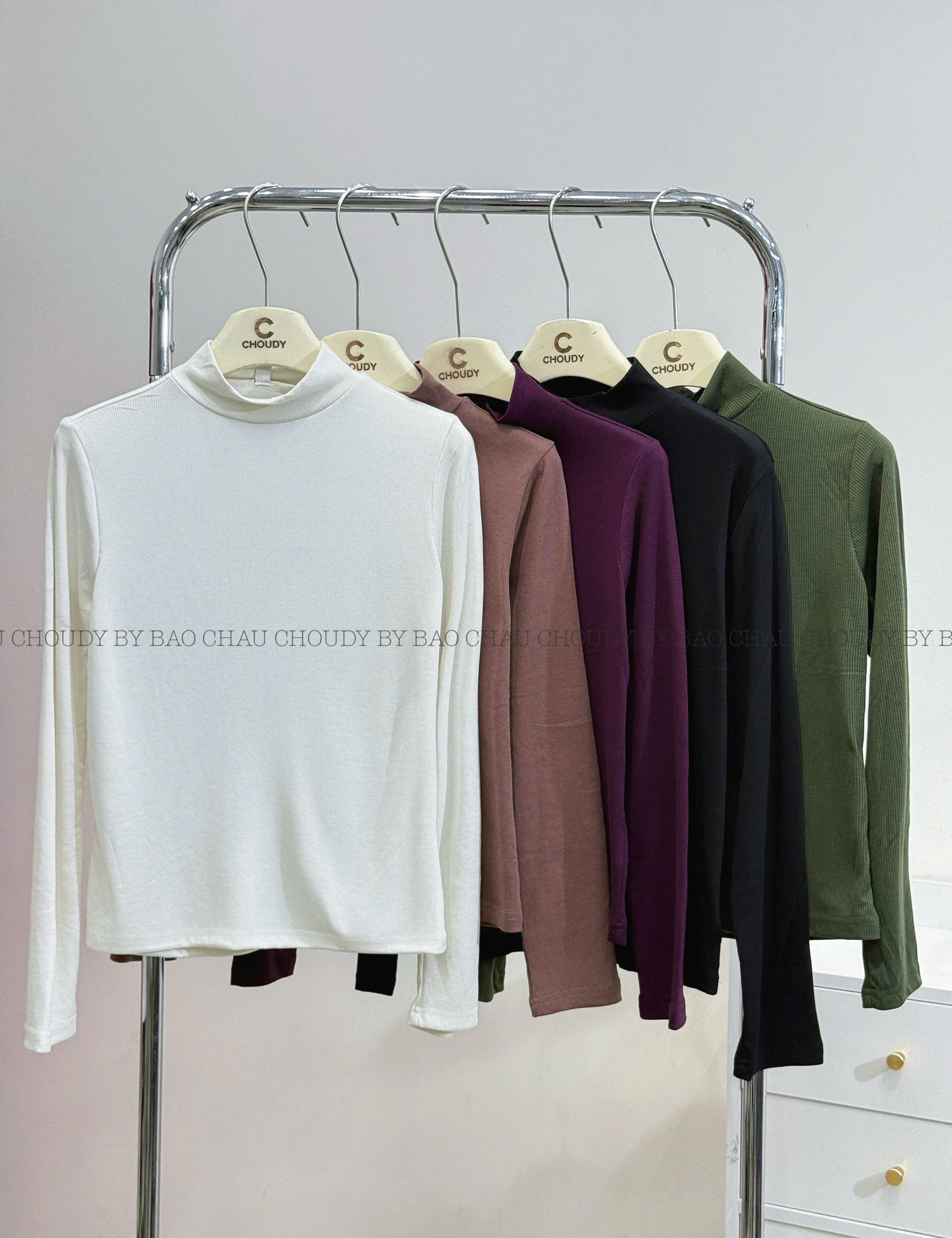 SALE A757 ÁO THUN CỔ LỌ 5 MÀU_thumbnail_1