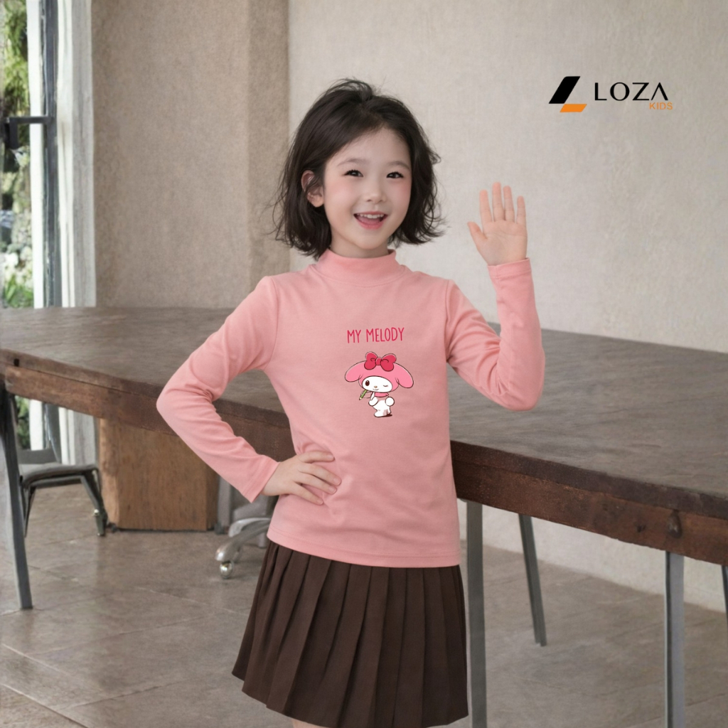 Áo giữ nhiệt cổ 3p bé gái hình Melody, Kuromi, Gấu dâu,Cinnamoroll - Loza Kids  CE003_thumbnail_10