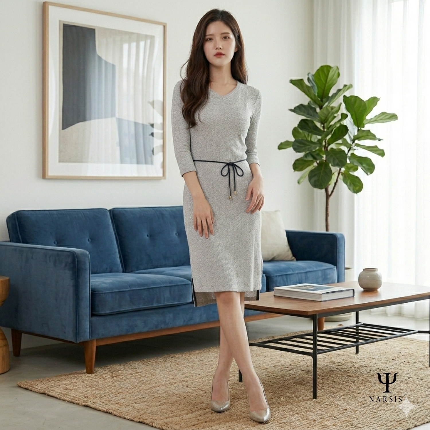 VÁY NỮ B7016 NARSIS VẢI LEN COTTON ẤM ÁP, THOÁNG MÁT, GIỮ ẤM TỐT, MỀM MẠI, GIỮ ẤM TỐT, MỀM MẠI