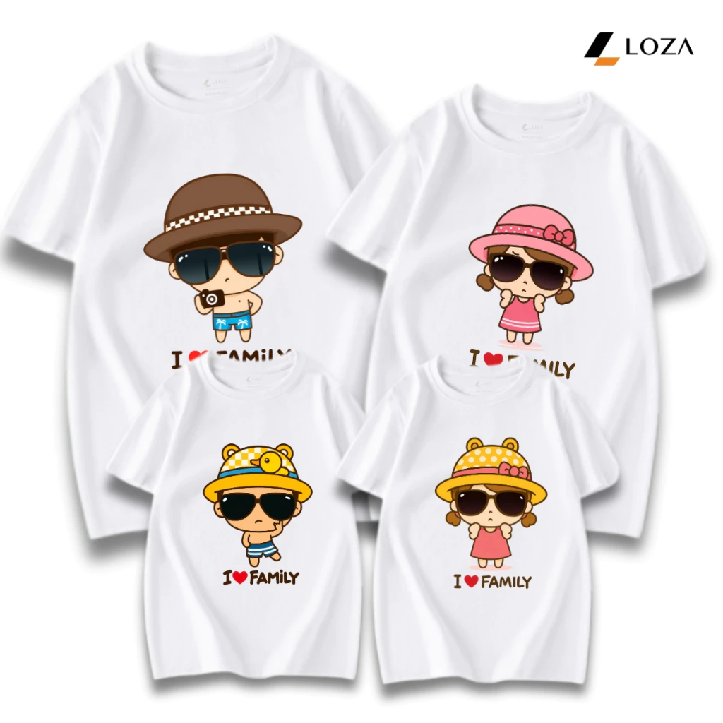 Áo phông gia đình 3-4-5 người in hình Chibi I love Family - LOZA GĐ500_thumbnail_3