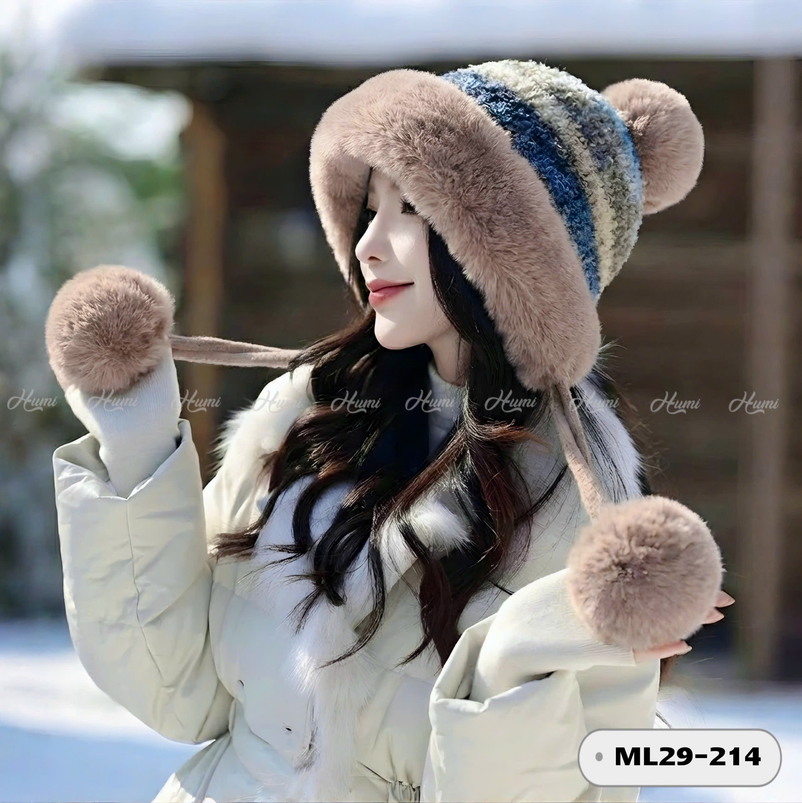 MŨ LEN HAI QUẢ BÔNG(ML29-214)