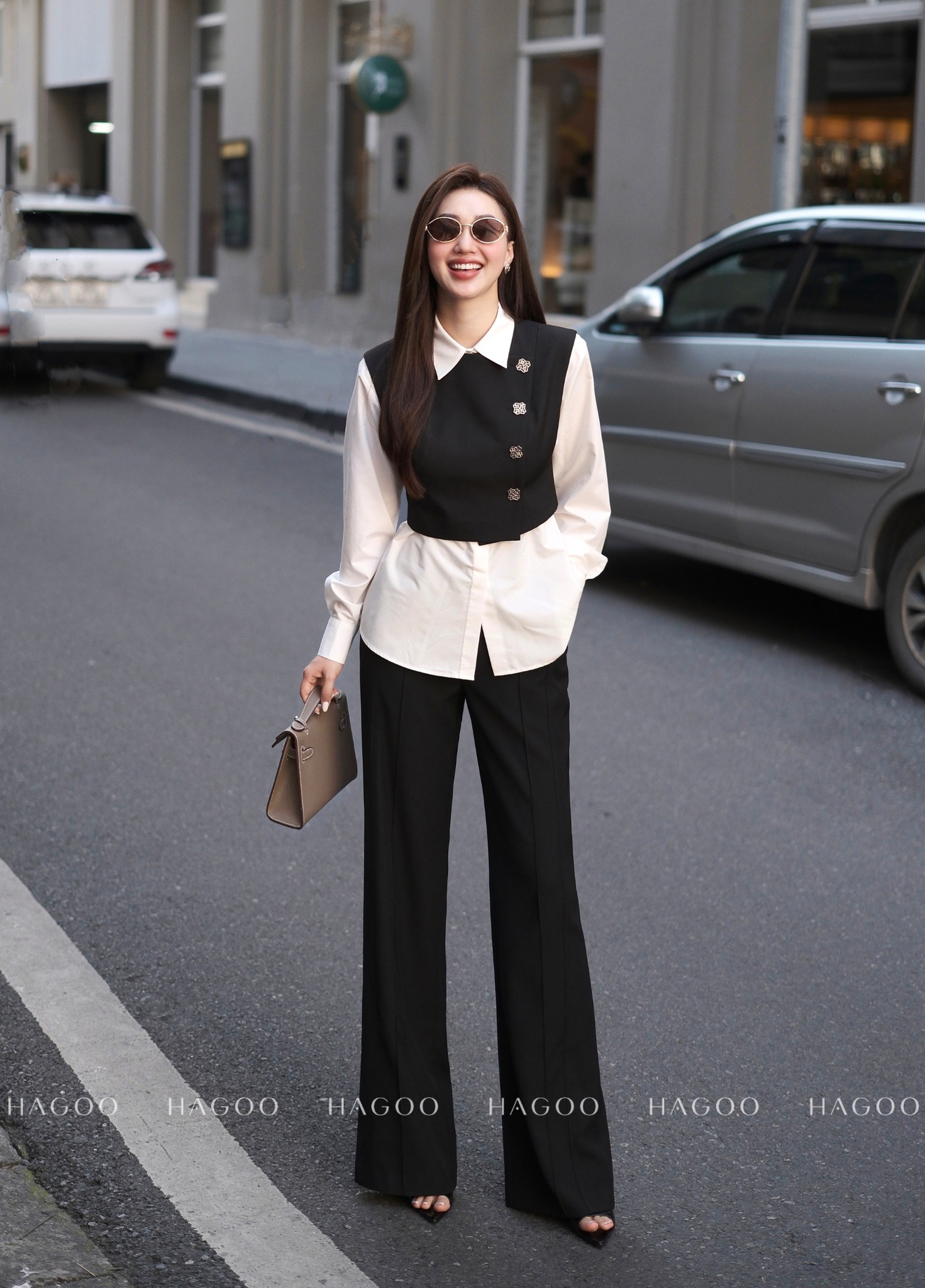 Áo gile croptop HAGOO