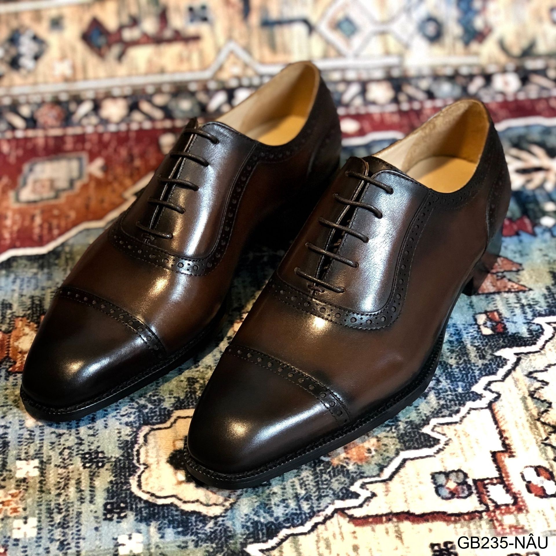 GB235 - Giày Oxford Nam Da Bò Phong Cách Anh Quốc, Thiết Kế Đục Lỗ Tinh Tế, Chống Trượt Thoáng Khí_thumbnail_17