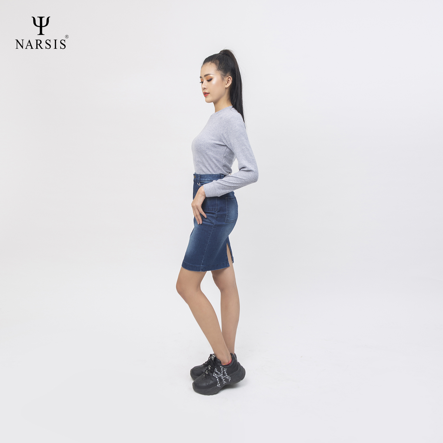 VÁY NỮ B8004 NARSIS CHẤT LIỆU JEAN BỀN BỈ, CÁ TÍNH, TRẺ TRUNG, THỜI TRANG, TRẺ TRUNG, THỜI TRANG_thumbnail_2