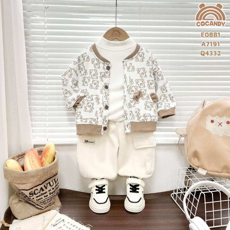 Áo cardigan BE họa tiết gấu nâu nhạt_thumbnail_1