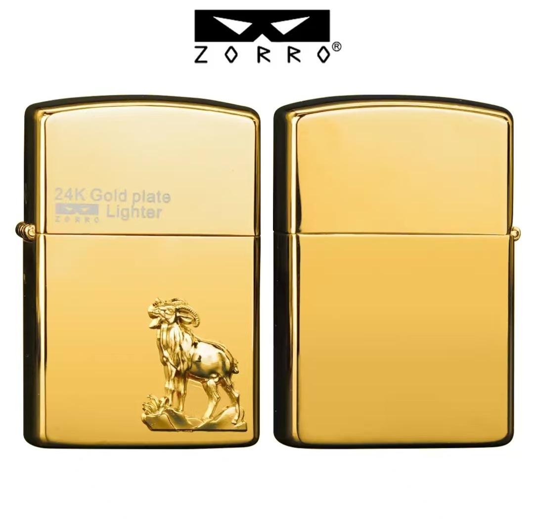 Bật lửa Zorro 12 con giáp mạ vàng_thumbnail_10