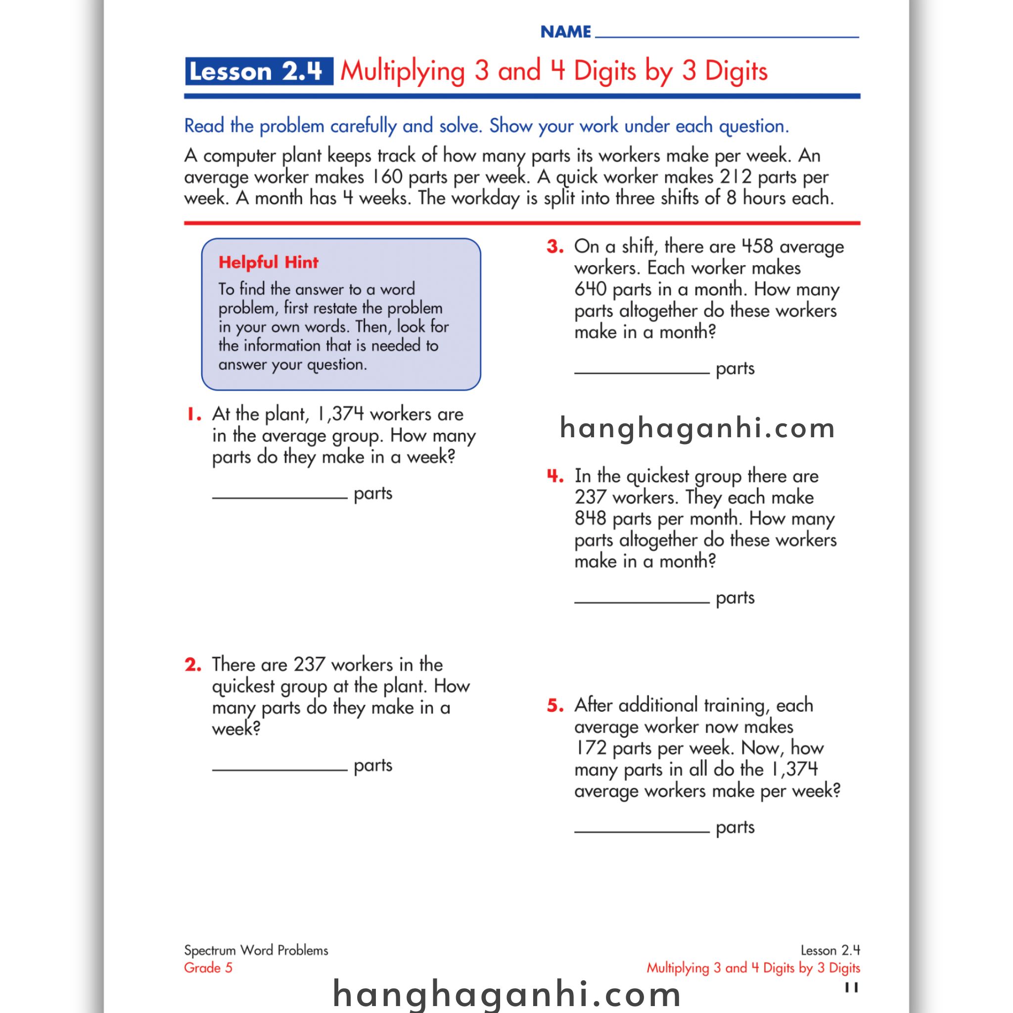 Sách Spectrum Word Problems Workbook Grade 5_thumbnail_16