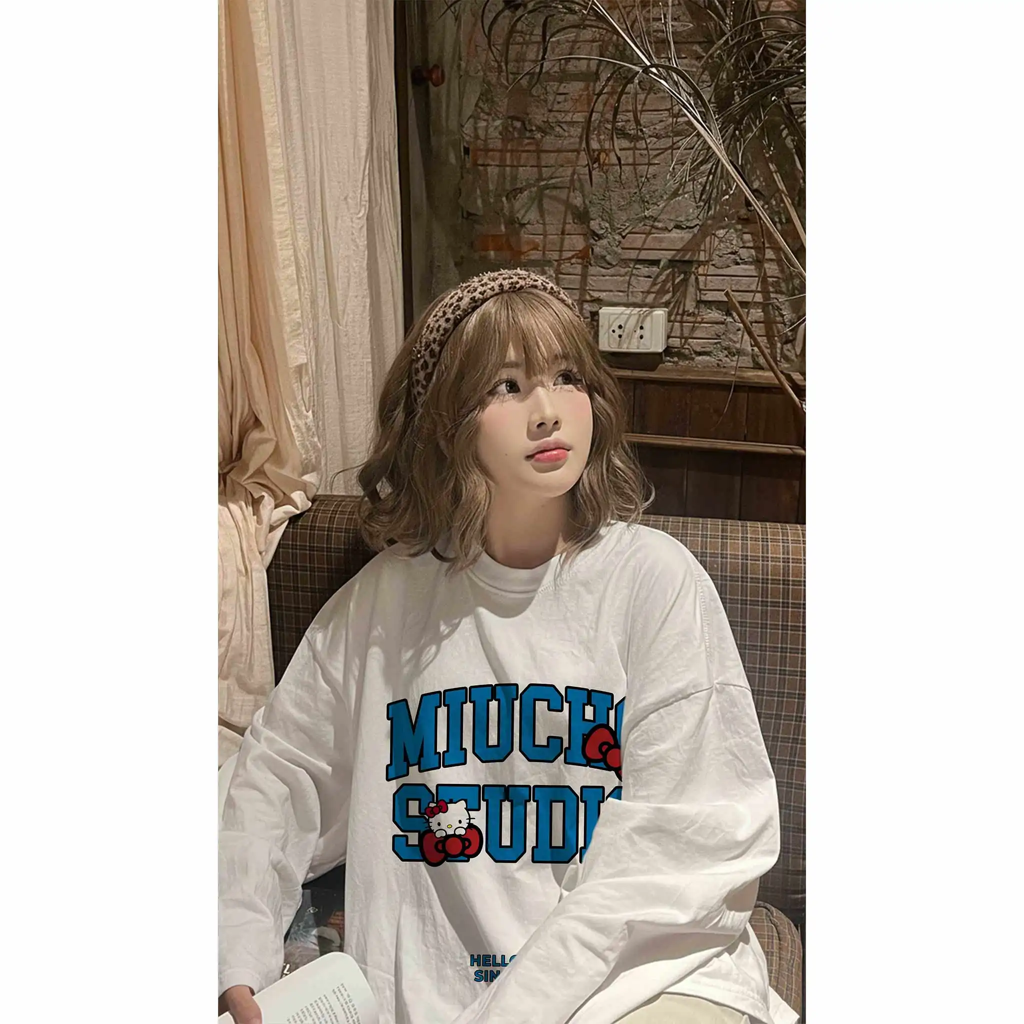 Áo thun boxy tay dài local brand Miucho Studio chất vải thấm hút tốt mát mẻ cả ngày Kitty 2804_thumbnail_2