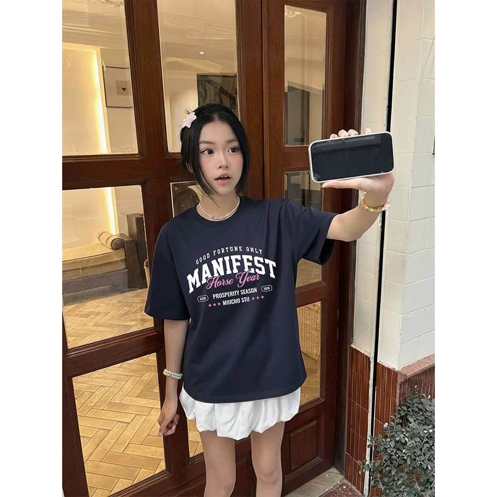 Áo thun Tết nam nữ form boxy Miucho chất vải mềm mại thoáng mát chữ basic in typography 2939_thumbnail_5