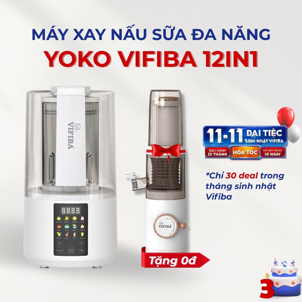 Máy Xay Nấu Đa Năng Yoko Vifiba - TẶNG MÁY ÉP CHẬM MINI