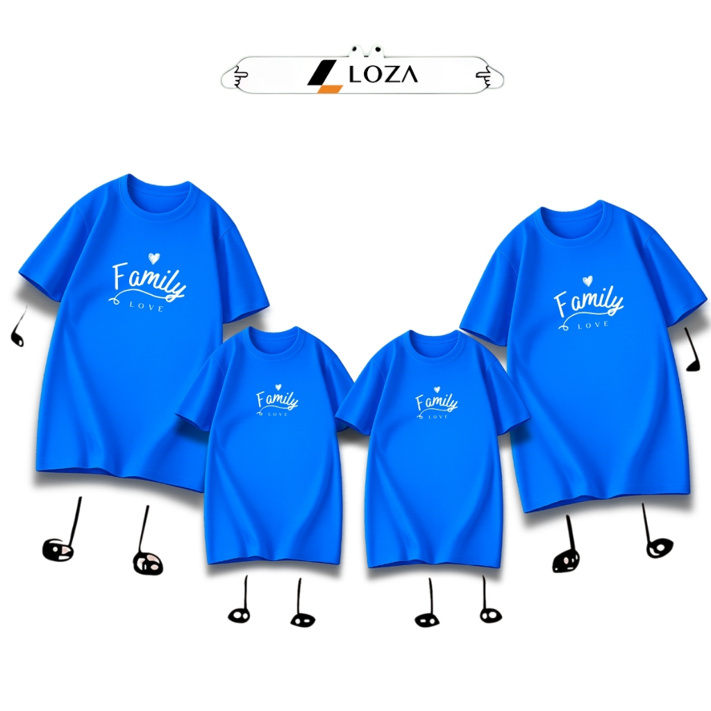 Áo phông gia đình 3,4,5 người in chữ Family Love Loza GĐ8448_thumbnail_4