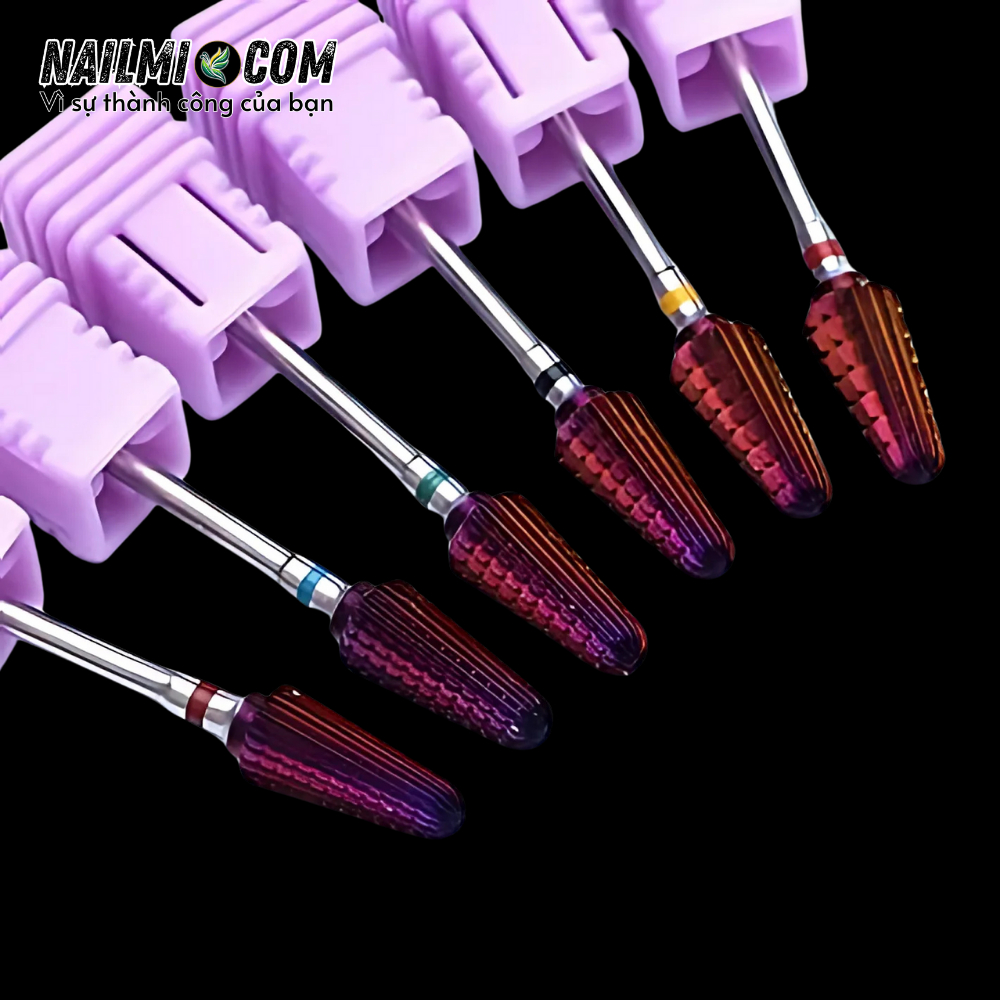 Đầu mài - đầu bo, hình thang - titan - màu tím - 3/32 Large Pink (4XC)_thumbnail_0