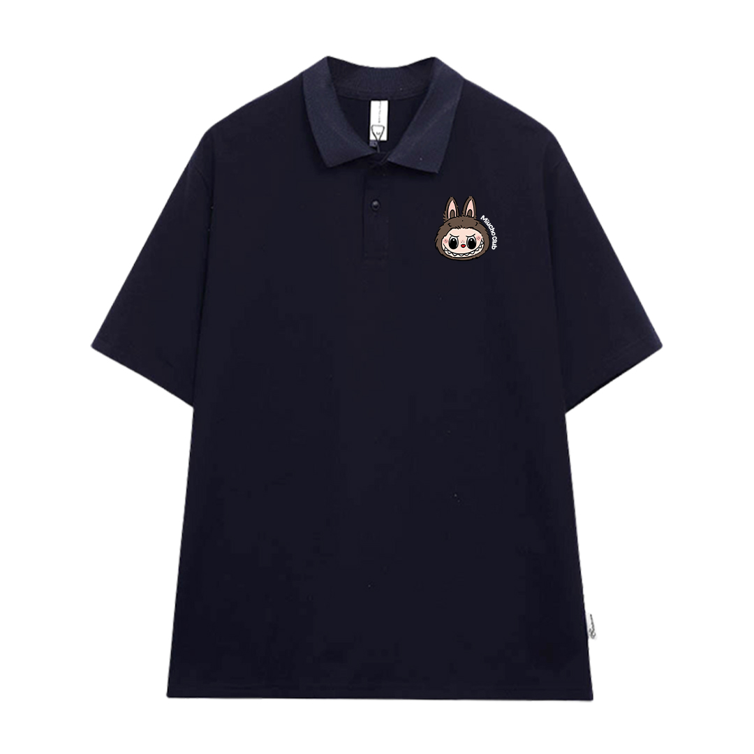 Áo polo labubu form rộng unisex PLD1399 Miucho tay ngắn vải cotton co giản cổ trụ in basic_thumbnail_10