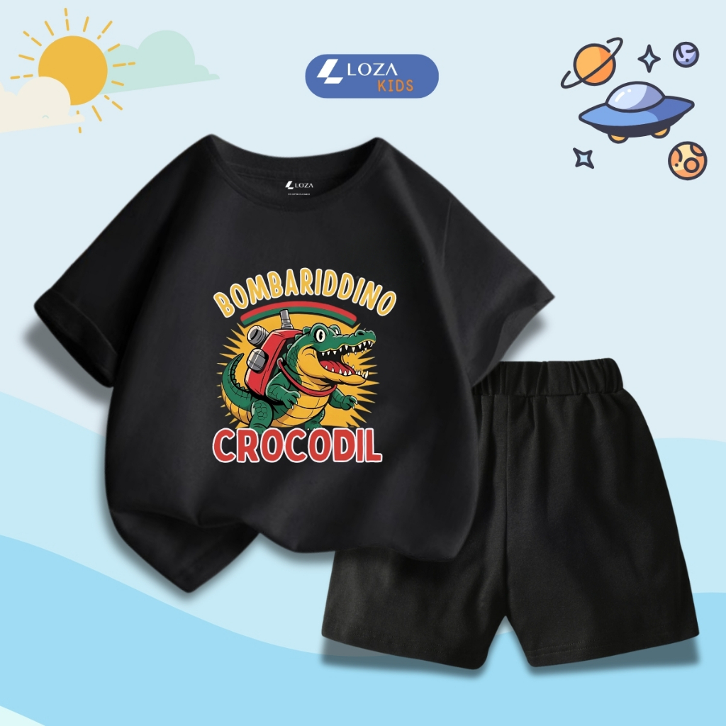Bộ đồ bé trai in hình 'BOMBARIDDINO CROCODIL' - Loza Kids SB415_thumbnail_3