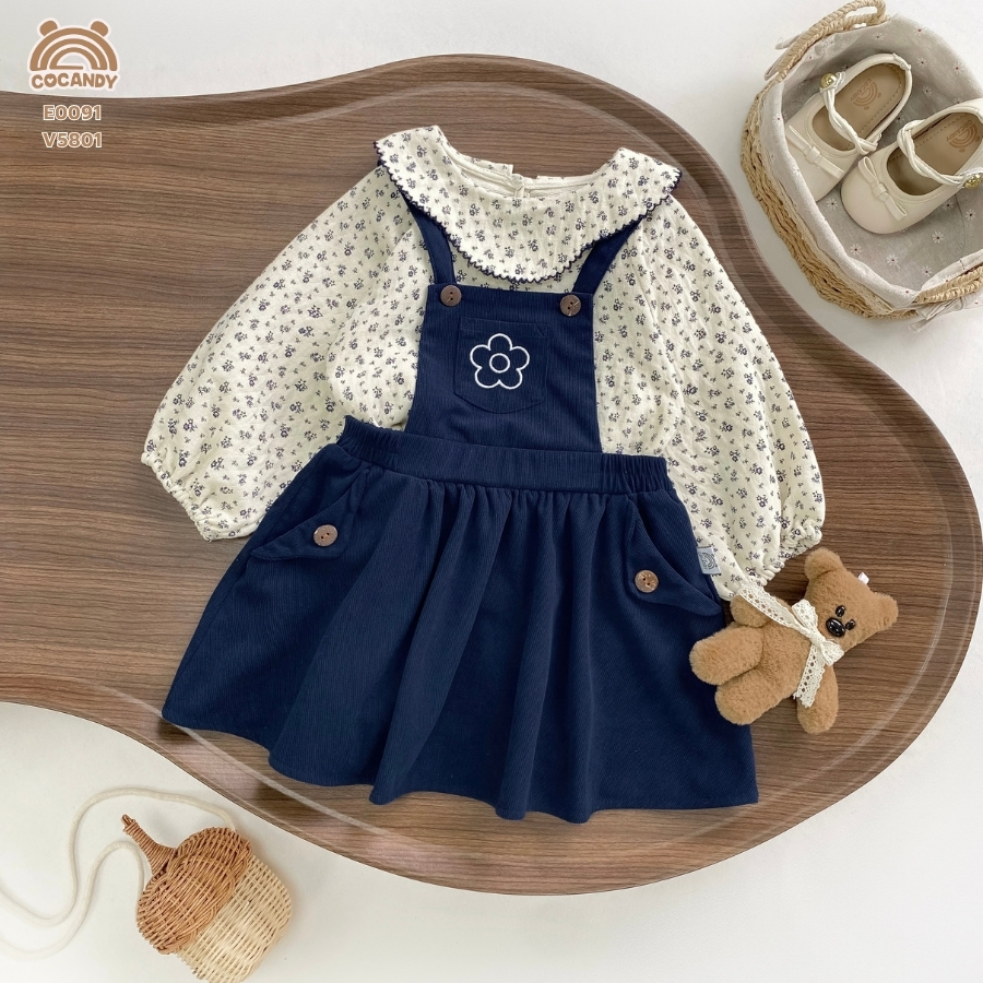 Váy yếm nhung XANH NAVY thêu hoa_thumbnail_0