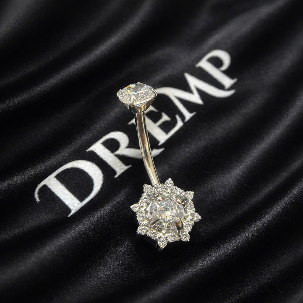 Rốn đá tròn viền hoa đá nhỏ