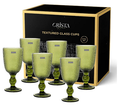 Bộ 6 ly thủy tinh CRISTA HOME vân lưới dập nổi 240 ml_thumbnail_9